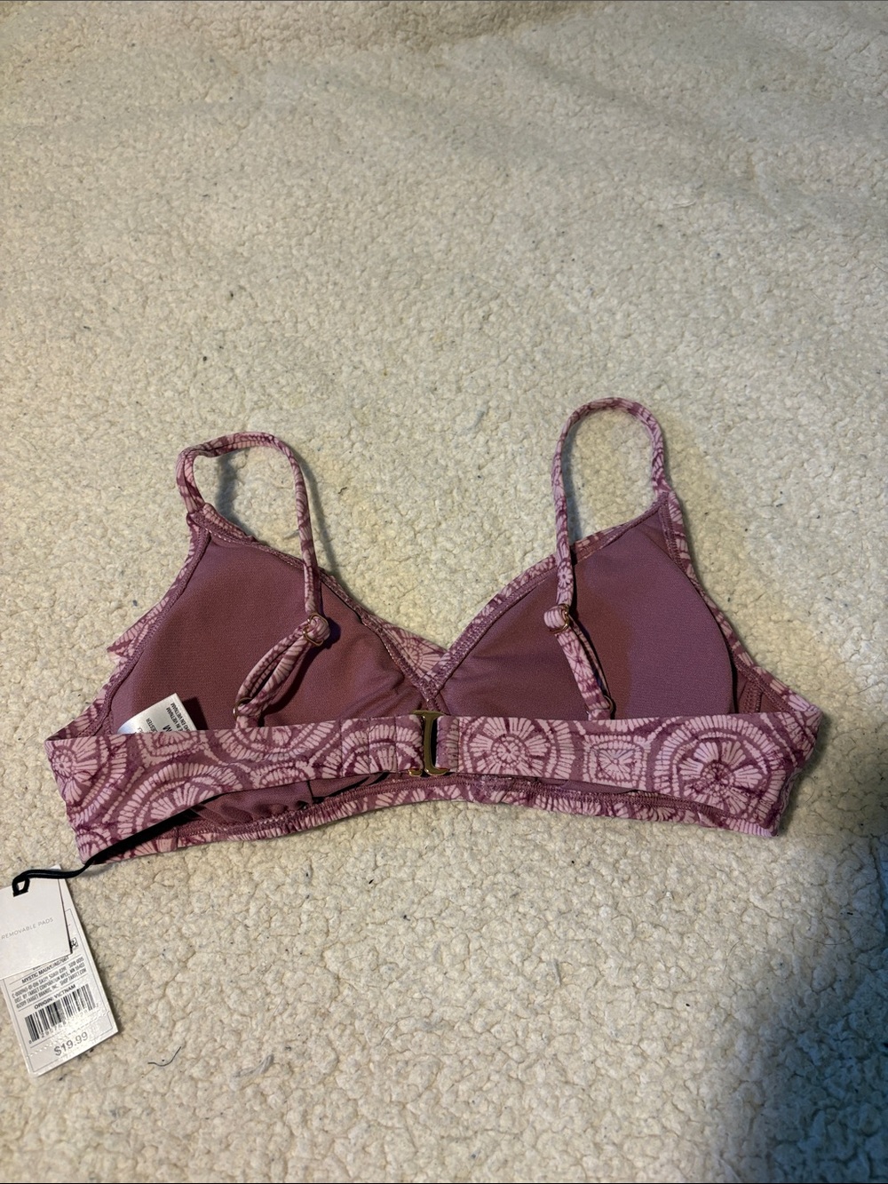 High-Waist Puple Patterned Bikini Set - Picture 6 of 8